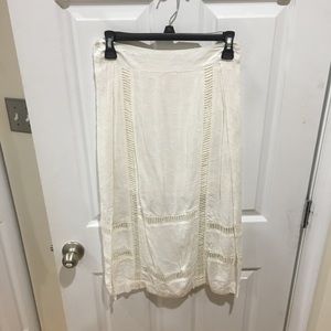 Free People white midi skirt